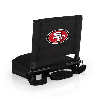 Picnic TIME NFL San Francisco 49ers Gridiron Stadium Seat, Lightweight, Portable Folding Chair for Bleachers and Benches, (Black)