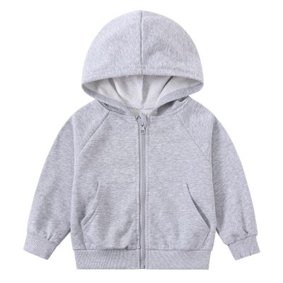 JWWN Little Boys French Terry Full-zip Hoodie Sweatshirt Kids Casual Outfit Jacket (Gray,5Years)
