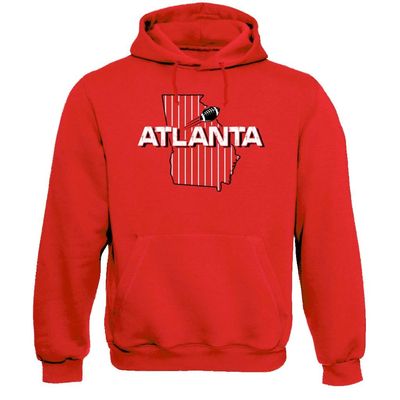 Xtreme Apparrel Atlanta Football Field Fans Sweatshirt Hoodie (Red Hoodie, 2XL)