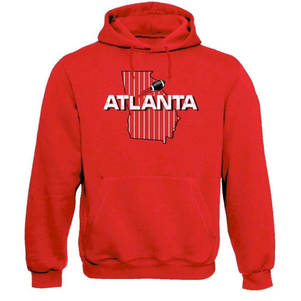 Xtreme Apparrel Atlanta Football Field Fans Sweatshirt Hoodie (Red Hoodie, 2XL)