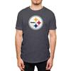 Hybrid Sports NFL - Pittsburgh Steelers - Core Logo - Men's and Women's Short Sleeve T-Shirt - Size Small - Pittsburgh Steelers - Heather Charcoal view 1