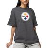 Hybrid Sports NFL - Pittsburgh Steelers - Core Logo - Men's and Women's Short Sleeve T-Shirt - Size Small - Pittsburgh Steelers - Heather Charcoal view 2