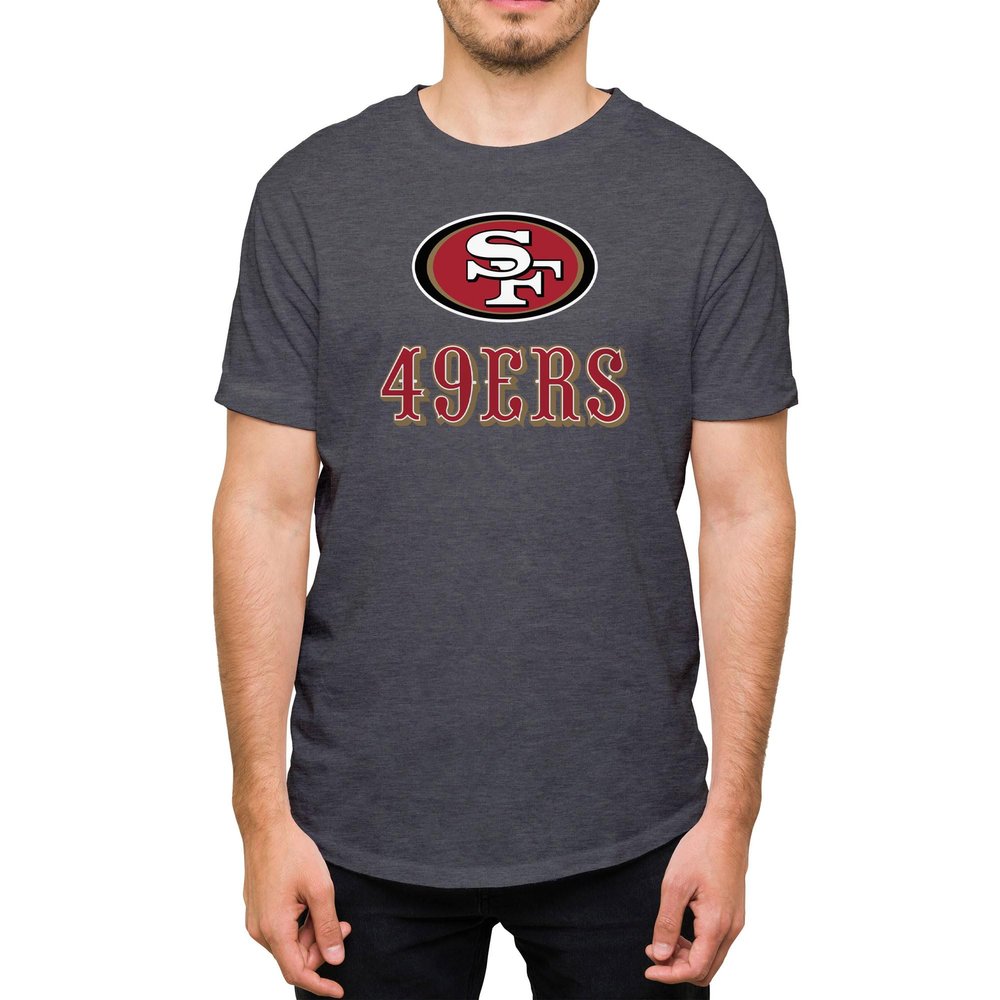 Hybrid Sports NFL - San Francisco 49ers - Core Logo - Men's and Women's Short Sleeve T-Shirt - Size X-Large - San Francisco 49ers - Heather Charcoal