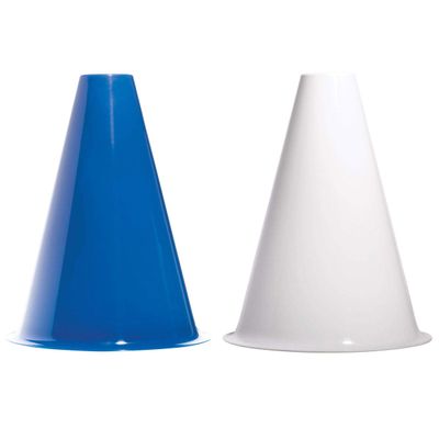 Anderson's Premium Blue and White 8" Megaphones Noisemakers Boost School Spirit Cheerleader Sports Football Basketball Homecoming Squad Team Party Dance Club Parade Competition Fan Pack of 50