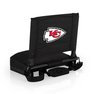 Picnic TIME NFL Kansas City Chiefs Gridiron Stadium Seat, Lightweight, Portable Folding Chair for Bleachers and Benches, (Black)
