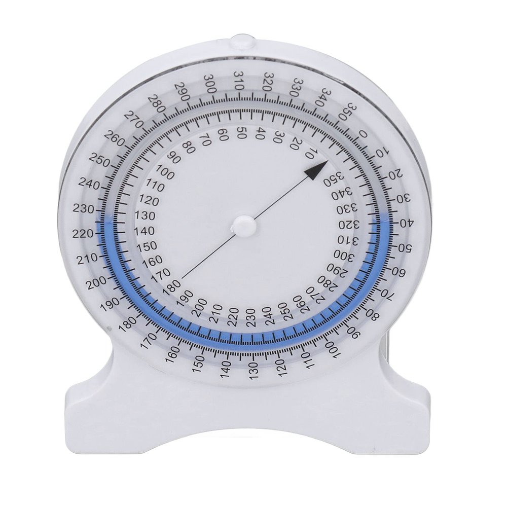 Inclinometer, Bubble Good Sealing Non Leak Clean Physical Therapy Inclinometer 0 to 360 Degree Measurement for Range of Motion Measurement (Blue)