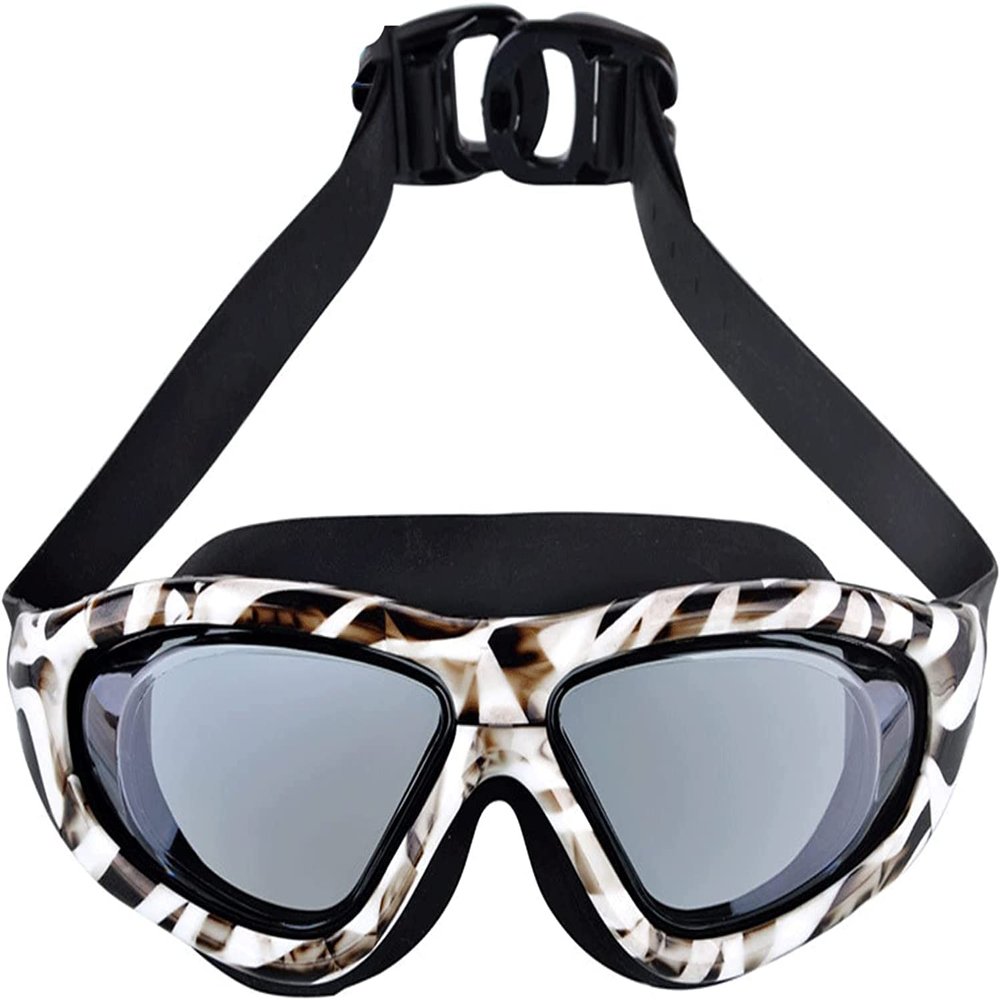 CAFFIA Swim Goggles, Swimming Goggles, Professional Anti Fog No Leaking Protection Wide View Swim Goggles with Adjustable Headband, for Women Men Adult Youth