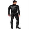 Lejafay Latex Men's Patent Leather Jumpsuits Wet Look Liquid Stretchy Tights Bodysuit Costume Long Sleeve Black E XX-Large view 4