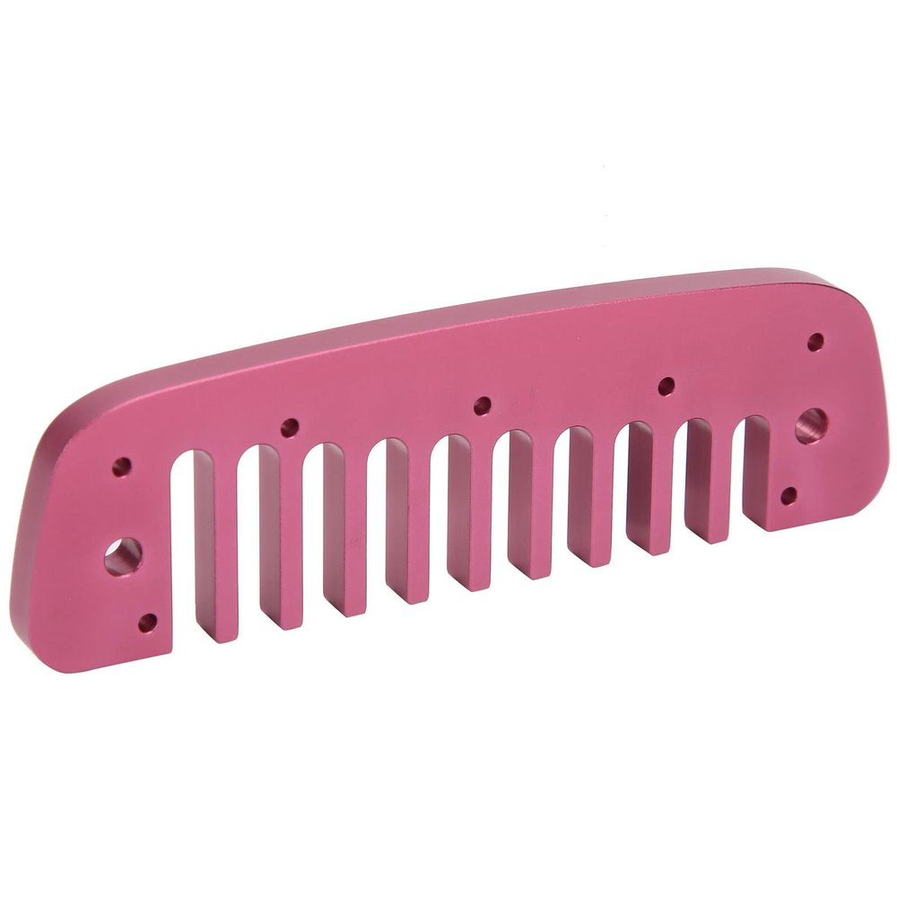 Aluminum Alloy Harmonica Part, Separated 10 Holes Small Comb Harmonica Part with High Strength and Impact Resistance, Not Easy to Deform After Use (Rose Red)