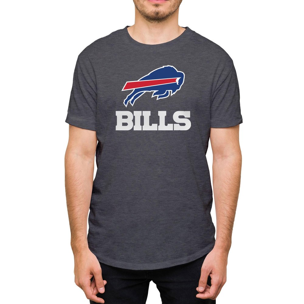 Hybrid Sports NFL - Buffalo Bills - Core Logo - Men's and Women's Short Sleeve T-Shirt - Size X-Large - Buffalo Bills - Heather Charcoal
