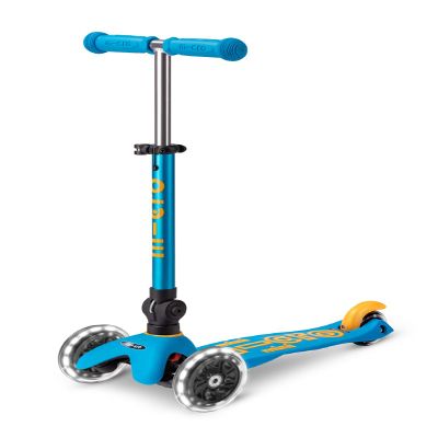 Micro Kickboard | Mini Foldable LED Kids Scooter for Ages 2-5 | Children up to 110 lbs | 3 Wheel Lean-to-Steer Design | Adjustable T Bar | Smooth Ride, Motion-Activated PU LED Wheels | Swiss Design