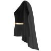 YEAHDOR Mens Toga Greek God Costume Mythology One Shoulder Slit Skirt Grecian Toga Halloween Fancy Dress Up Short Black Medium view 3