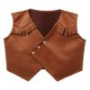 Nikiikoo Kids Boys Western Cowboy Vest Suede Tassel Jacket Outerwear Top Halloween Party Fancy Outfits Type+B 14 Years view 1