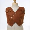 Nikiikoo Kids Boys Western Cowboy Vest Suede Tassel Jacket Outerwear Top Halloween Party Fancy Outfits Type+B 14 Years view 3