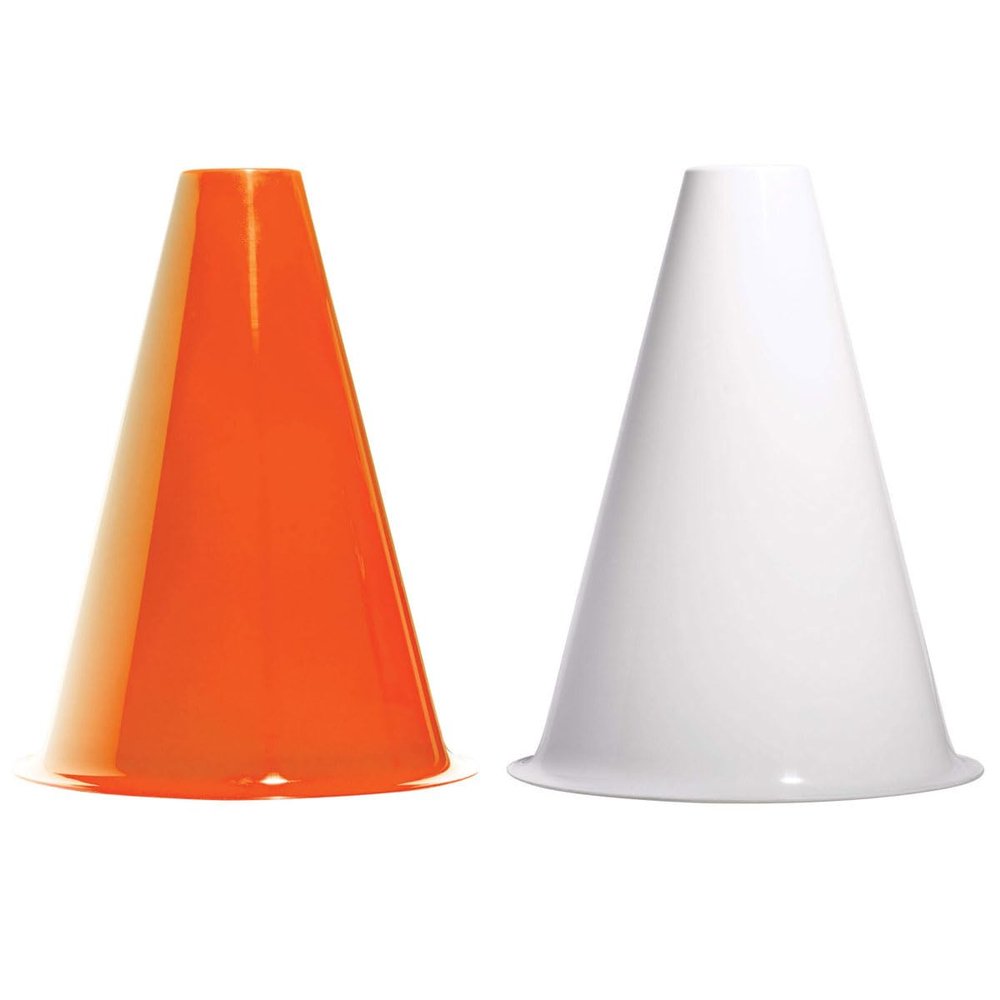 Anderson's Premium Orange and White 8" Megaphones Noisemakers Boost School Spirit Cheerleader Sports Football Basketball Homecoming Squad Team Party Dance Club Parade Competition Fan Pack of 20