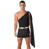 YOOJIA Men Toga Costume Ancient Greek God Ruffle Skirt Caesar Cosplay Party Roman Fancy Dress Short Black A XX-Large view 1