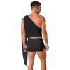 YOOJIA Men Toga Costume Ancient Greek God Ruffle Skirt Caesar Cosplay Party Roman Fancy Dress Short Black A XX-Large view 2