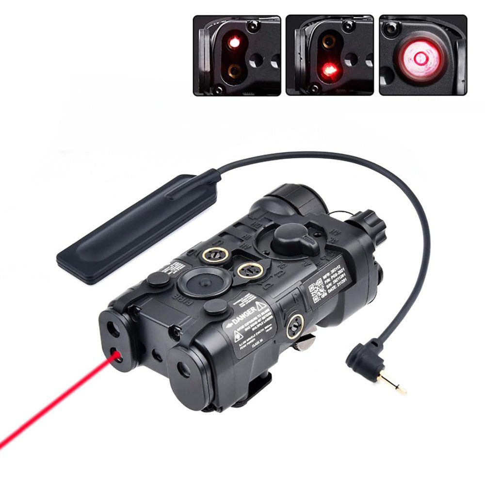 Plastic L3-NL Box Laser Sightswith IR Laser + Red/Green Laser Sight + IR Light Illuminator Night Vision Flashlightwith Pressure SwitchConstant/Momentary Modesfor 20mm Rail (Red Laser BK)