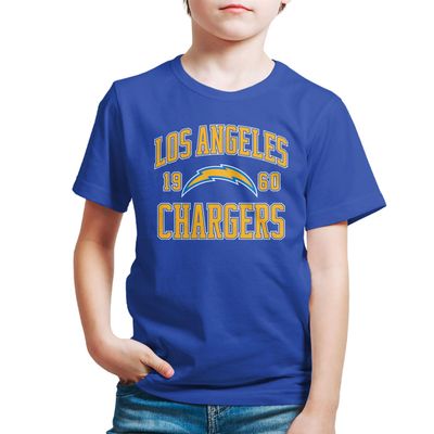Hybrid Sports NFL - Los Angeles Chargers - Established - Boys and Girls Short Sleeve Fan Shirt - Size Medium - Los Angeles Chargers - Royal Blue