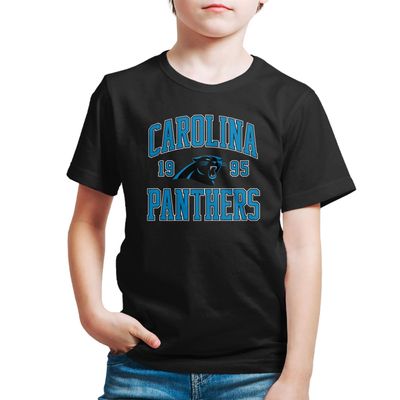 Hybrid Sports NFL - Carolina Panthers - Established - Boys and Girls Short Sleeve Fan Shirt - Size Medium - Carolina Panthers - Black