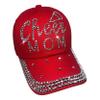 Popfizzy Cheer Mom Hat for Women, Rhinestone Cheer Mom Gifts, Bling Cheer Accessories, Cheer Clothes, Cool Cheer Gifts (Red) view 1