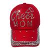 Popfizzy Cheer Mom Hat for Women, Rhinestone Cheer Mom Gifts, Bling Cheer Accessories, Cheer Clothes, Cool Cheer Gifts (Red) view 2