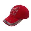 Popfizzy Cheer Mom Hat for Women, Rhinestone Cheer Mom Gifts, Bling Cheer Accessories, Cheer Clothes, Cool Cheer Gifts (Red) view 3
