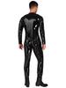 Lejafay Latex Men's Patent Leather Jumpsuits Wet Look Liquid Stretchy Tights Bodysuit Costume Long Sleeve Black E 4X-Large view 4