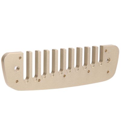 Aluminum Alloy Harmonica Part, Separated 10 Holes Small Comb Harmonica Part with High Strength and Impact Resistance, Not Easy to Deform After Longterm Use (Gold)