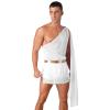 YOOJIA Men Toga Costume Ancient Greek God Ruffle Skirt Caesar Cosplay Party Roman Fancy Dress Short White A XX-Large view 1