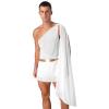 YOOJIA Men Toga Costume Ancient Greek God Ruffle Skirt Caesar Cosplay Party Roman Fancy Dress Short White A XX-Large view 2