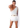 YOOJIA Men Toga Costume Ancient Greek God Ruffle Skirt Caesar Cosplay Party Roman Fancy Dress Short White A XX-Large view 3