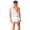 YOOJIA Men Toga Costume Ancient Greek God Ruffle Skirt Caesar Cosplay Party Roman Fancy Dress Short White A XX-Large view 4