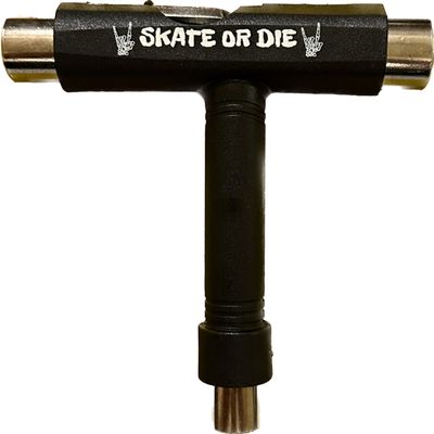 Skate or Die All-in-One Skate Premium Multi-Function Portable Skateboard T Tool Accessory with T-Type Allen Key and L-Type Phillips Head Wrench Screwdriver