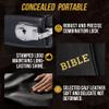 AmazingLife Concealed Carry Holy Bible Gun Case Quality Leather Digit Lock Soft Pistol Cases for LG & SM Guns Storage or Transport view 2