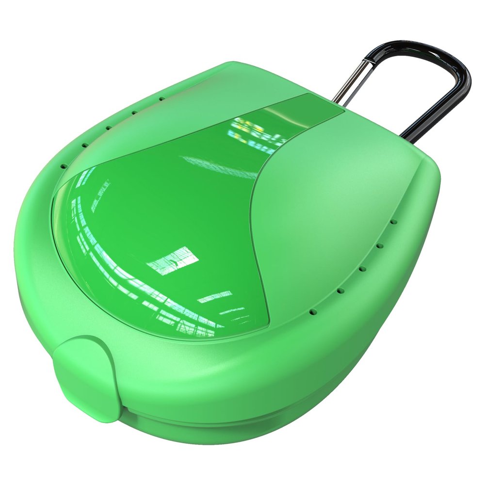 BVN Mouthguard Case Sports, Specialized Football and Basketball Mouthguard Cases, Students, Adults and Seniors Universal Sports Green