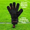 ONEKEEPER Vector Junior Goalkeeper Gloves  with Finger Protection/Removable Fingersaves  Soccer Goalie Gloves for Kids & Youth  3.5mm Semi-Pro Latex (Sizes 3-7) (Black and Pink, 4) view 3