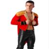 ACSUSS Men's Sexy Ringmaster Costume Velvet Swallow-tailed Coat Halloween Circus Showman Jacket Red C XX-Large view 3