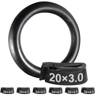 Fat Bike Inner Tube 20x3.0 inch, 2-Pack Electric Fat Tire Tubes AV 32mm Schrader Valve, Compatible with 20" E-Bike/Bicycle Tire Tubes