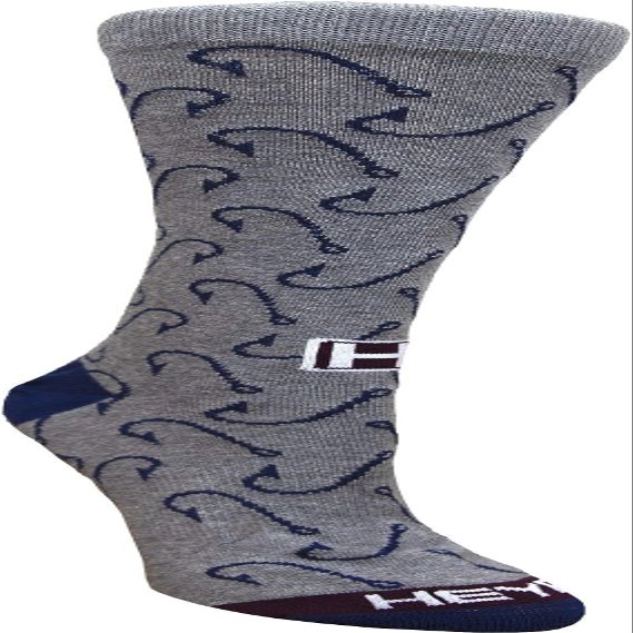 Heybo Outdoors Rambler Dress Sock Quality Lightweight Frabric Blend for every avid Hunter and Fisher Mallard, Labrador, Buck - Hooked Grey