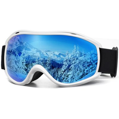 SPOSUNE OTG Ski Goggles Men Women, Over Glasses Anti Fog Snowboard Goggles, UV Protection Snow Goggles Skiing Goggles for Adult & Youth
