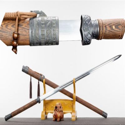 Traditional Chinese Two-Handed Sword with High Carbon Steel Blade - Rosewood Scabbard-Full Tang