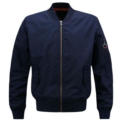 MQMYJSP Ma-1 Men Jacket Windbreaker Streetwear Baseball Coat Men's Spring Jacket Navy Blue M