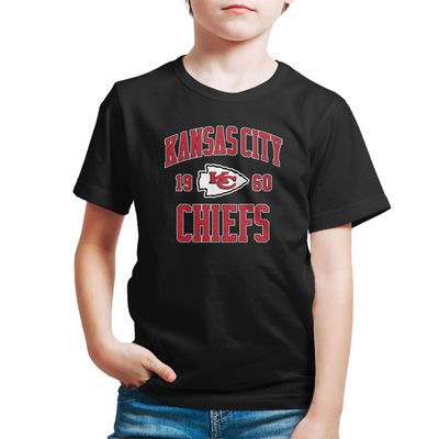 Hybrid Sports NFL - Kansas City Chiefs - Established - Boys and Girls Short Sleeve Fan Shirt - Size Medium - Kansas City Chiefs - Black