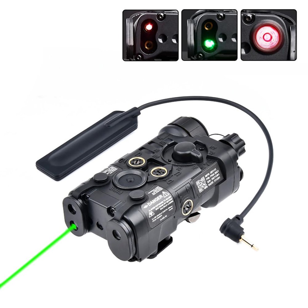 Plastic L3-NL Box Laser Sightswith IR Laser + Red/Green Laser Sight + IR Light Illuminator Night Vision Flashlightwith Pressure SwitchConstant/Momentary Modesfor 20mm Rail (Green Laser BK)