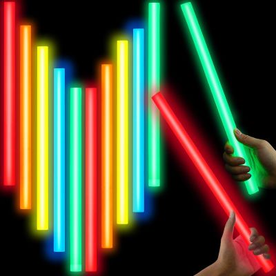 Lewtemi 10 Pcs Large Glow Sticks Jumbo, Bright Color, 16 Inch