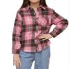 SANGTREE Girls Long Sleeve Plaid Shirts Button Down Flannel Shirts,Pink Brown, 12-13 Years = Tag 180 view 1