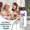 Hyturtle Personalized Butterfly Water Bottle - Custom Name Insulated Stainless Steel Bottle with Leak-Proof Lid 18oz 32oz - Animal Gift for Women Girls Butterfly Lovers - Birthday & Christmas Gift view 3