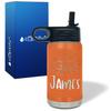 Kids Water Bottle Personalized with Name on 12 oz Orange Matte Ring Insulated Water Bottle view 3