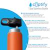 Kids Water Bottle Personalized with Name on 12 oz Orange Matte Ring Insulated Water Bottle view 4
